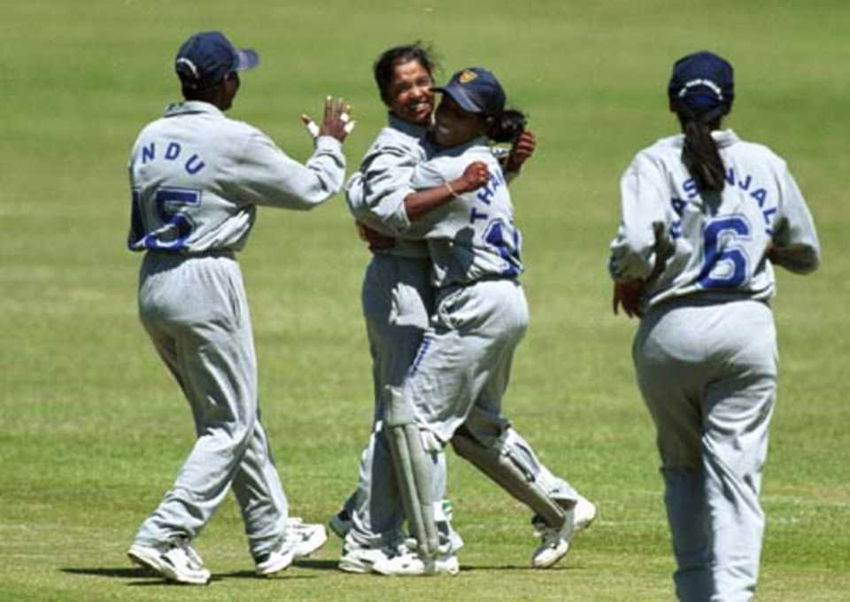 Sri Lanka celebrate an Australian wicket