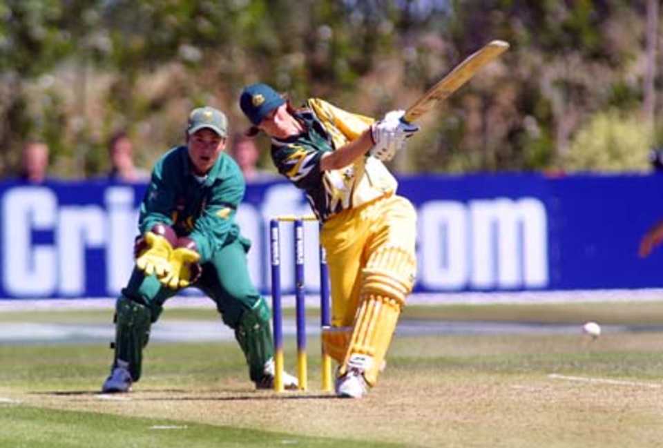 Belinda Clark drives as she opens the Aussie innings