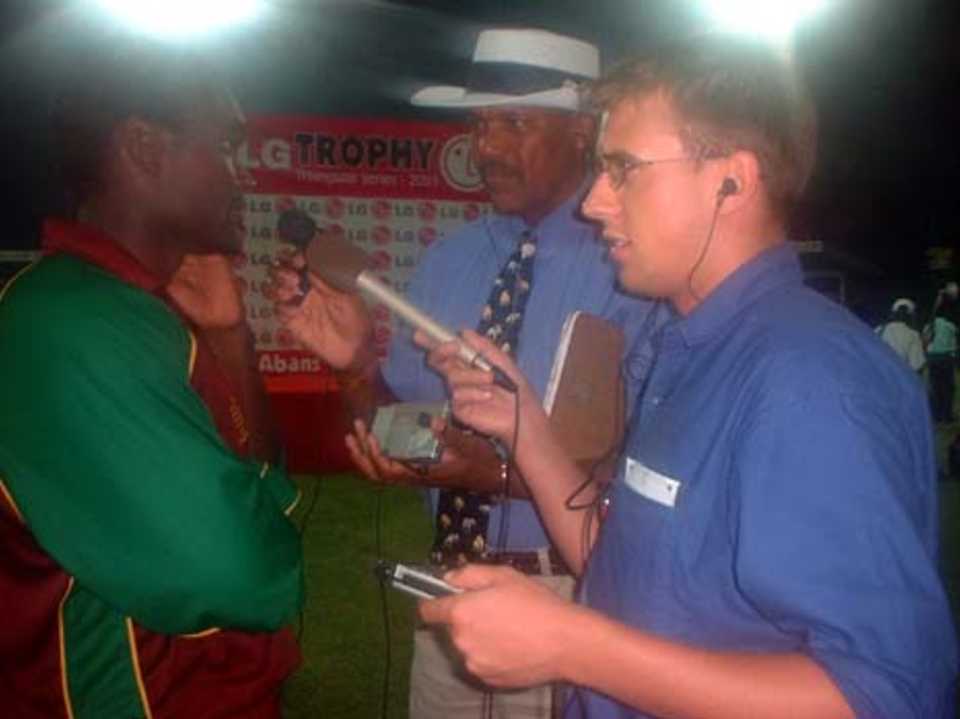 International Media speaking to the West Indian captain