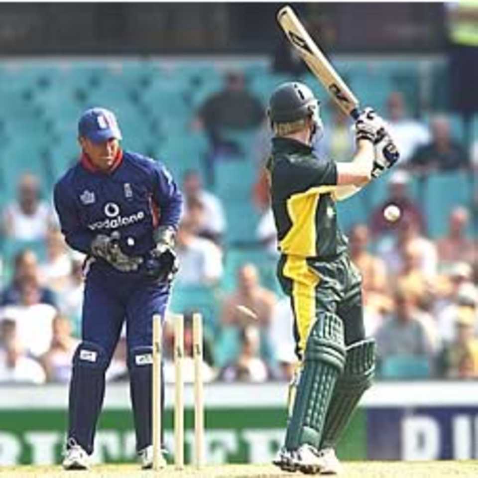 SYDNEY - DECEMBER 8: Michael Clarke of Australia is bowled out during the One Day Tour match between Australia A and England at the Sydney Cricket Ground in Sydney, Australia on December 8, 2002.