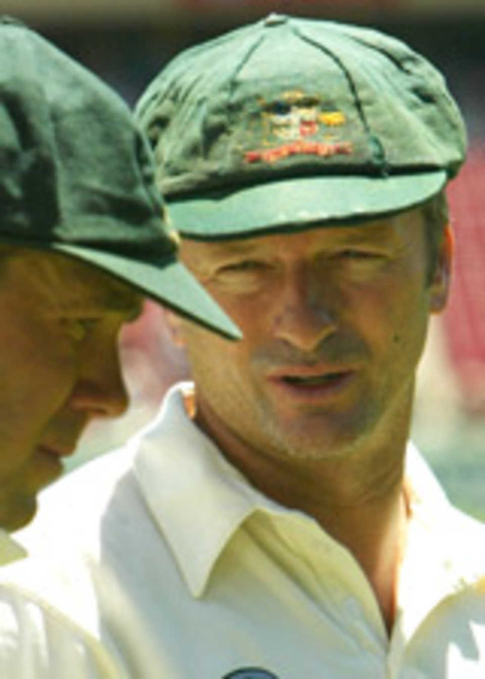 Steve Waugh talks, and Ricky Ponting listens, Australia v India, 3rd Test, Melbourne, 5th day, December 30, 2003