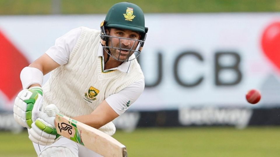 Dean Elgar looks to play a shot to the on side, South Africa vs Bangladesh, 2nd Test, Gqeberha, 3rd day, April 10, 2022