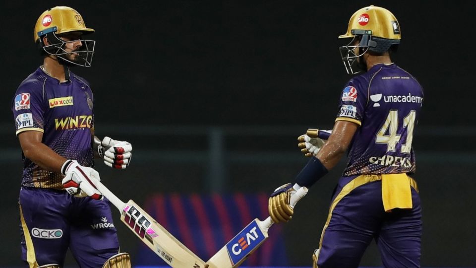 Shreyas Iyer and Nitish Rana stitched an important stand to get the KKR chase back on track, Kolkata Knight Riders vs Rajasthan Royals, IPL 2022, Wankhede Stadium, Mumbai, May 2, 2022