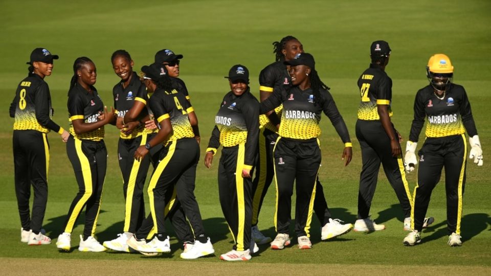 Barbados celebrate after Shanika Bruce trapped Smriti Mandhana lbw, Barbados vs India, Commonwealth Games 2022, Birmingham, August 3, 2022
