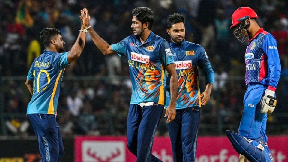 Kasun Rajitha picked up three wickets for 31 runs in his nine overs, Sri Lanka vs Afghanistan, 2nd men's ODI, Pallekele, November 27, 2022