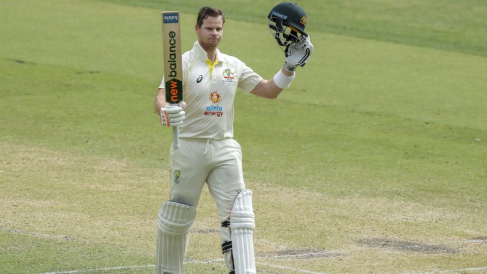 Steve Smith celebrates after raising his double century, Australia vs West Indies, 1st Test, Perth, 2nd Day, December 1, 2022