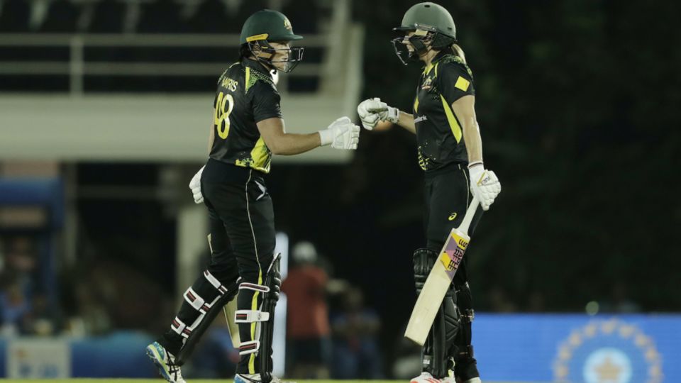 Grace Harris joined Ellyse Perry to add 55 runs off 31 balls for the fifth wicket, India vs Australia, 3rd T20I, Mumbai, December 14, 2022