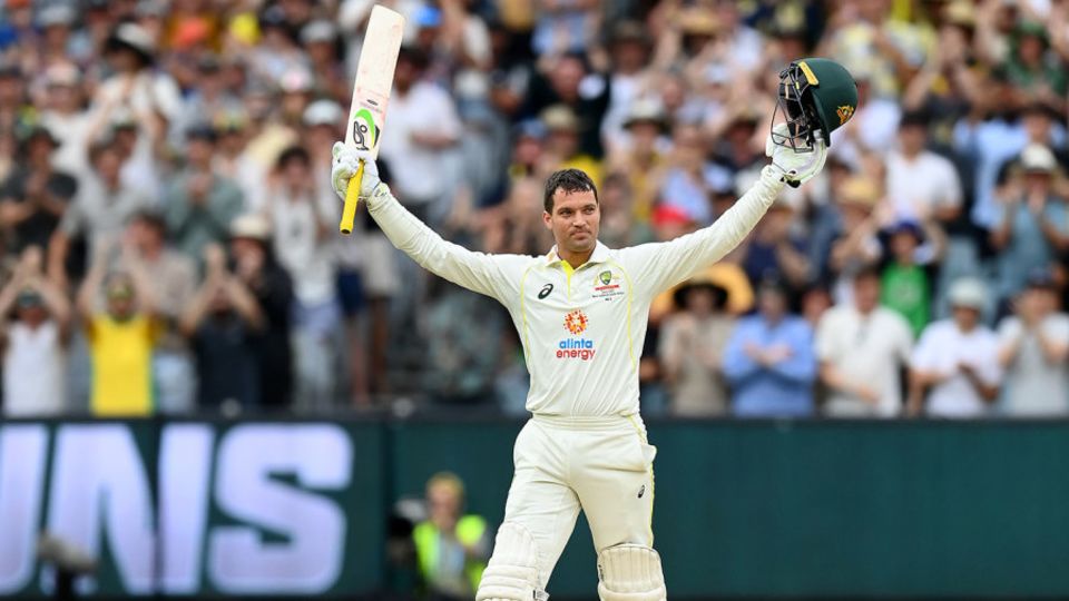 Alex Carey celebrates his maiden Test century, Australia vs South Africa, 2nd Test, Melbourne, 3rd day, December 28, 2022