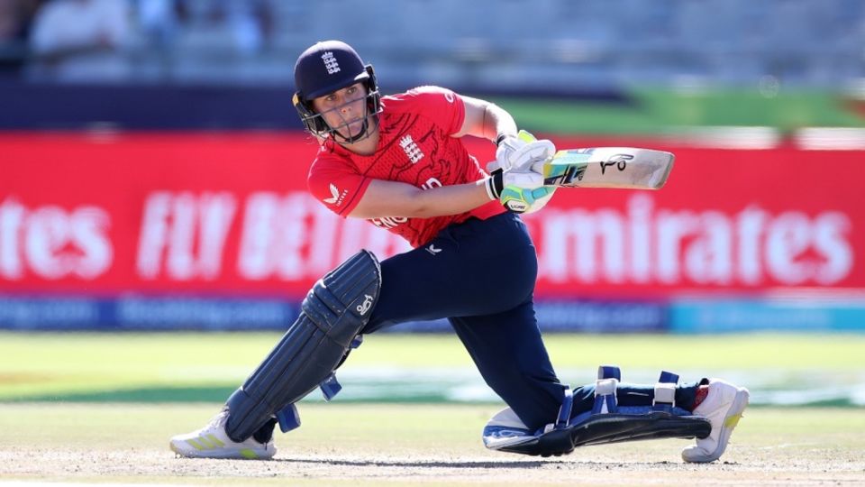 Nat Sciver-Brunt hit an unbeaten 81 to steer England to 213&nbsp;&nbsp;&bull;&nbsp;&nbsp;ICC via Getty Images