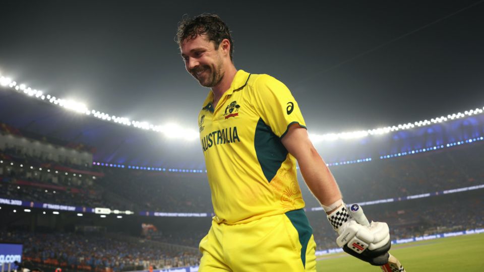 Travis Head was all smiles after finishing with 137 off 120 in the World Cup final