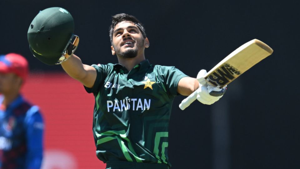 Shahzaib Khan almost batted through the innings, scoring 106 from 126 balls