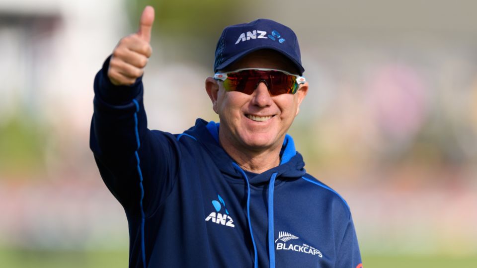 Gary Stead in a good mood before play, New Zealand vs Australia, 2nd Test, Christchurch, 2nd Day, March 9, 2024