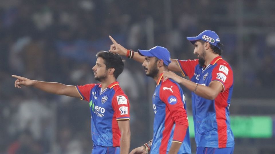 The Delhi Capitals players make their feelings clear after getting Nicholas Pooran out, Delhi Capitals vs Lucknow Super Giants, IPL 2024, Delhi, May 14, 2024