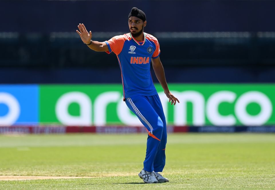 Arshdeep Singh in action, Bangladesh vs India, warm-up game, T20 World Cup, New York, June 1, 2024