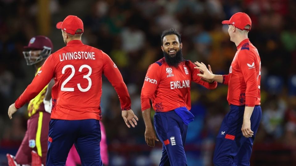 Adil Rashid delivered the big wicket of Andre Russell, West Indies vs England, T20 World Cup 2024, Super Eight, Gros Islet, June 19, 2024