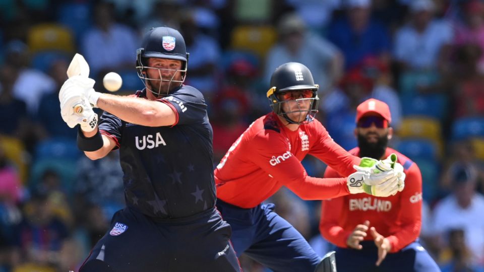 Corey Anderson powers one away, England vs USA, T20 World Cup 2024, Super Eight, Bridgetown, Barbados, June 23, 2024