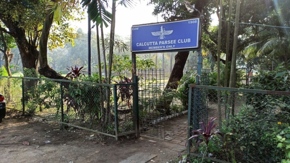 A view of the entryway of the Calcutta Parsee Club, February 2022