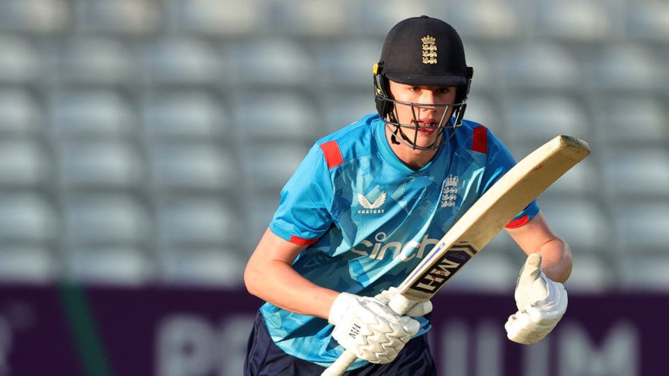 Rocky Flintoff bats on his England Under-19 debut, England vs Sri Lanka, 1st Youth ODI, Chelmsford, June 28, 2024