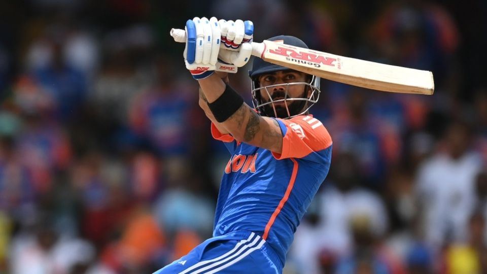 The boundaries returned for Virat Kohli after he got to his fifty, India vs South Africa, T20 World Cup final, Bridgetown, Barbados, June 29, 2024