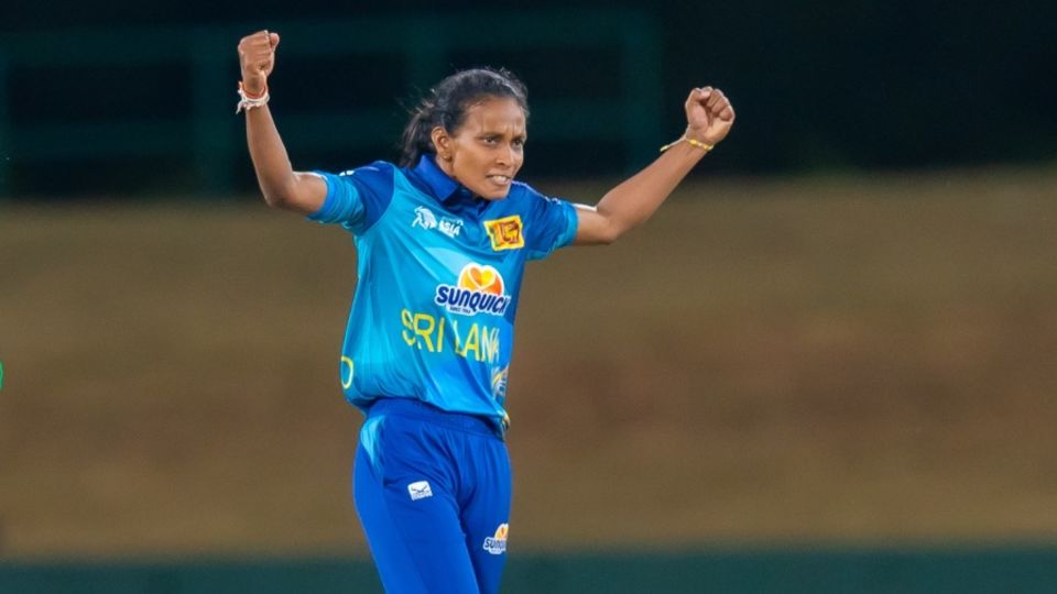 Inoshi Priyadharshani came away with 2 for 17 in her four overs, Bangladesh vs Sri Lanka, Women's Asia Cup 2024, Group B, Dambulla, July 20, 2024