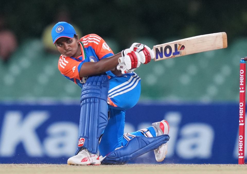 D Hemalatha scored her T20I best of 47 in a 122-run opening stand with Shafali Verma, India vs Nepal, Women's Asia Cup 2024, Dambulla, July 23, 2024