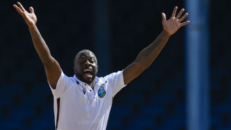 Kemar Roach trapped Ryan Rickelton lbw, West Indies vs South Africa, 1st Test, Port-of-Spain, day 2, August 8, 2024