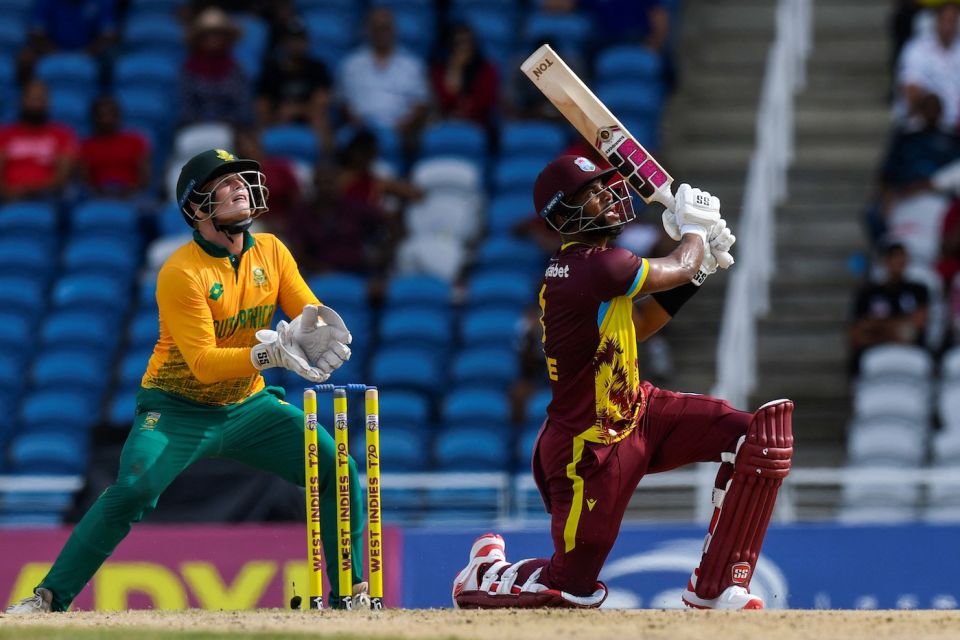Shai Hope made an enterprising 41 off 22 balls, West Indies vs South Africa, 2nd T20I, Tarouba, August 25, 2024