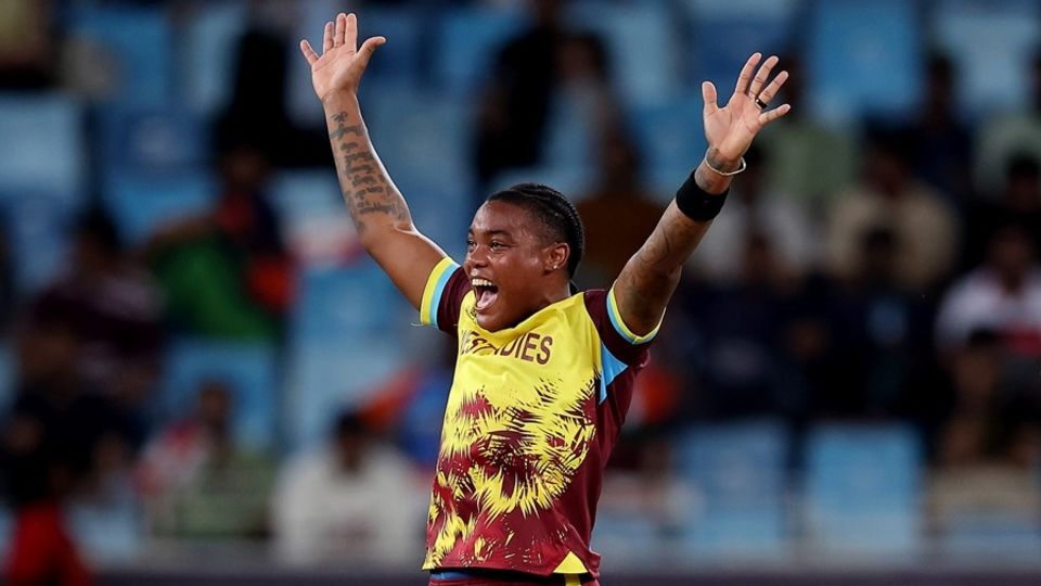 Chinelle Henry appeals for a wicket, Scotland vs West Indies, T20 World Cup 2024, Dubai, October 6, 2024