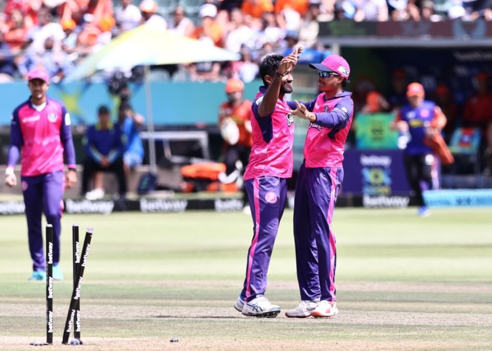 Eshan Malinga picked 2 for 21 off his four overs, Sunrisers Eastern Cape vs Paarl Royals, SA20, Gqeberha, February 1, 2025