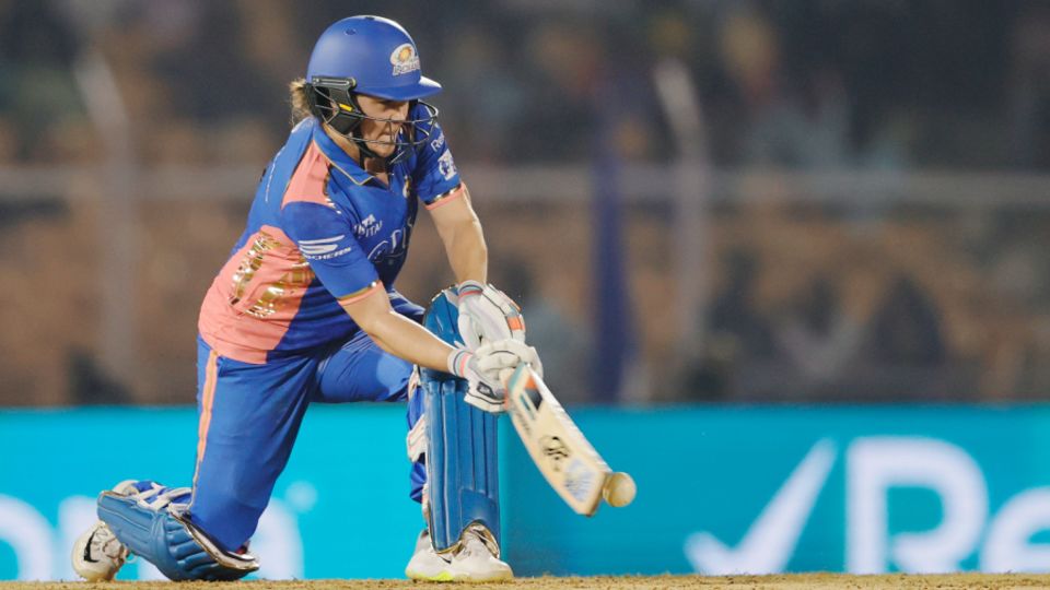 Nat Sciver-Brunt struck a 29-ball fifty, Mumbai Indians vs Royal Challengers Bengaluru, WPL 2025, March 11, 2025