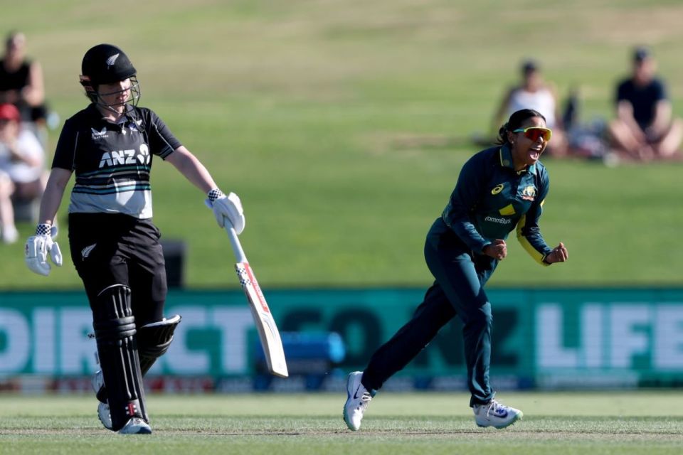 Alana King made an early breakthrough, New Zealand vs Australia, 2nd women's T20I, Mount Maunganui, March 23, 2025