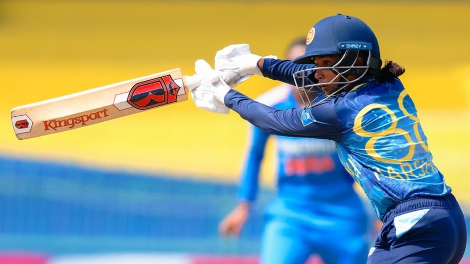Harshitha Samarawickrama scored a steady fifty, Sri Lanka vs India, Women's ODI tri-series, Colombo, May 4, 2025