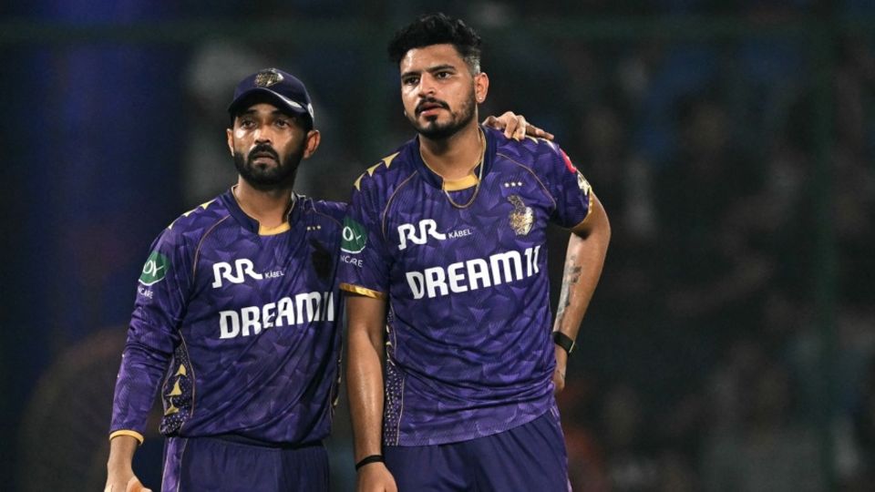 Ajinkya Rahane with Vaibhav Arora, the pick of KKR bowlers, Kolkata Knight Riders vs Sunrisers Hyderabad, IPL, Delhi, May 25, 2025
