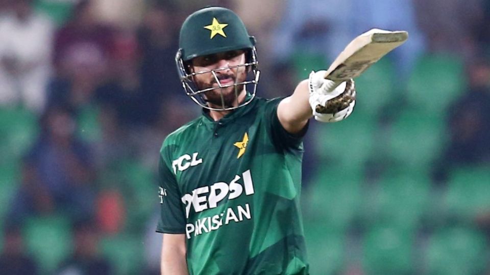 Salman Agha brings up his fifty, Pakistan vs Bangladesh, 1st T20I, Lahore, May 28, 2025