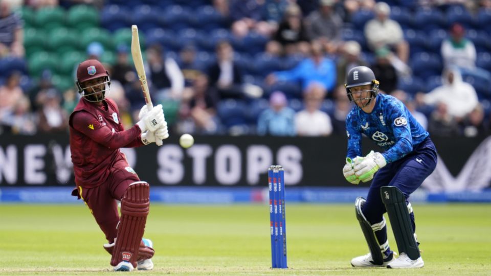 Shai Hope pushes on towards an important half-century, England vs West Indies, 2nd ODI, Cardiff, June 1, 2025