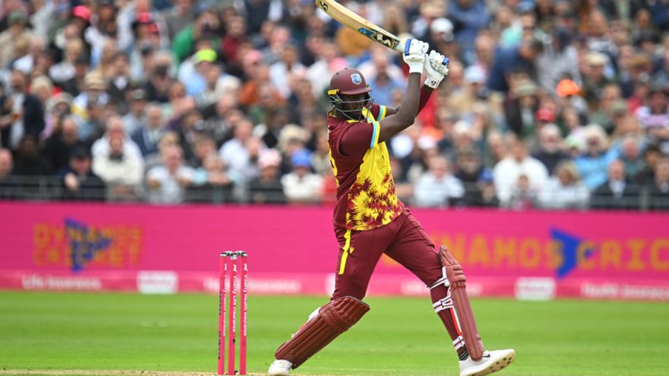 Jason Holder slammed an unbeaten 29 off nine balls, England vs West Indies, 2nd T20I, Bristol, June 8, 2025