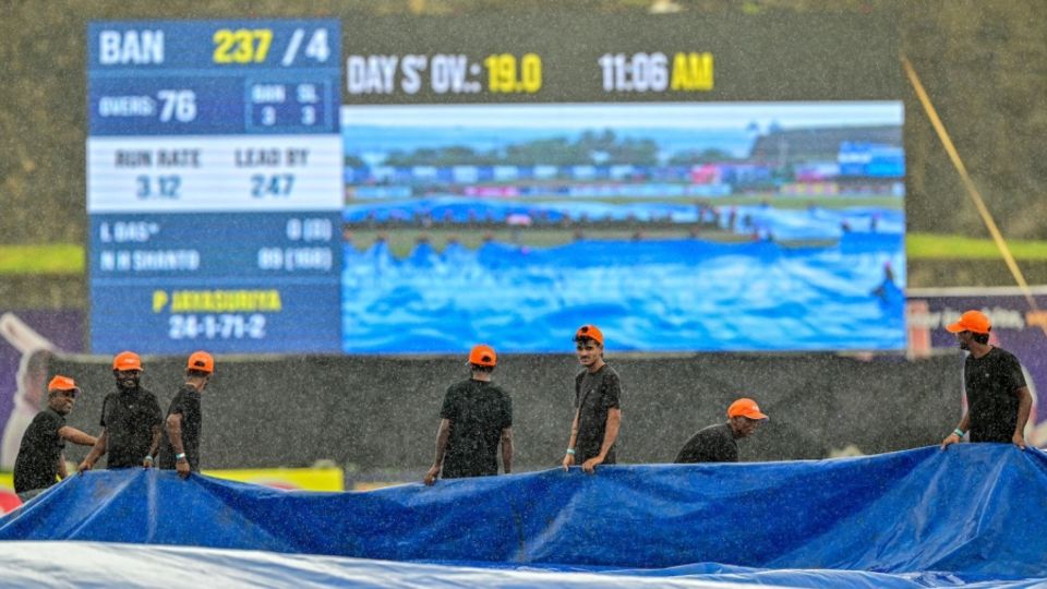 The covers came and went with the rain, and the game remained stuck, Sri Lanka vs Bangladesh, 1st Test, Galle, 5th day, June 21, 2025