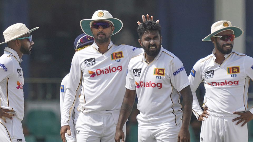 Asitha Fernando had Ebadot Hossain trapped in front, Sri Lanka vs Bangladesh, 2nd Test, Day 2, Colombo, June 25, 2025