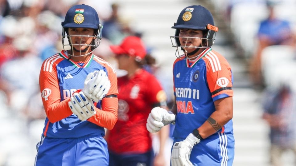 Smriti Mandhana and Shafali Verma have the most fifty-plus stands in T20Is, England vs India, 1st Women's T20I, Nottingham, June 28, 2025 