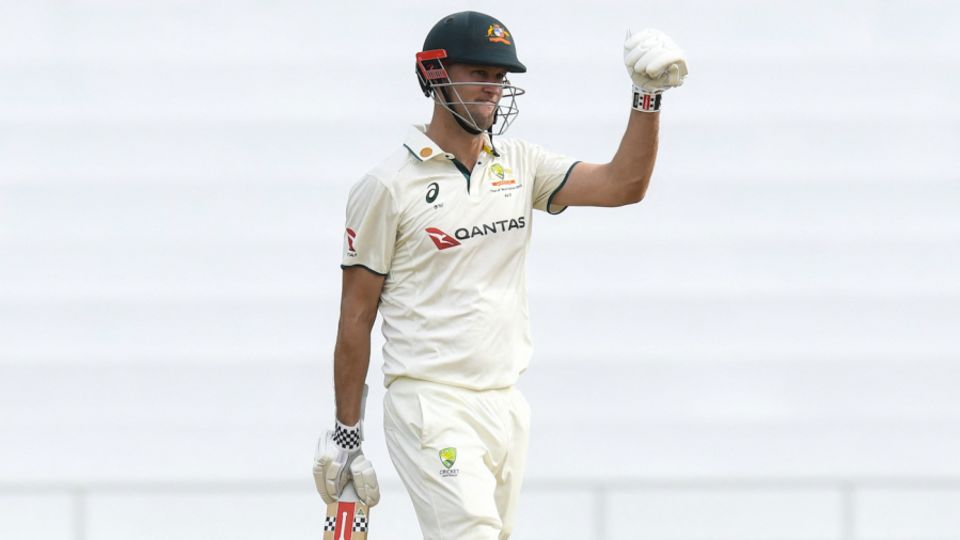 Beau Webster celebrates back-to-back fifties, West Indies vs Australia, 2nd Test, St George's, 1st day, July 3, 2025