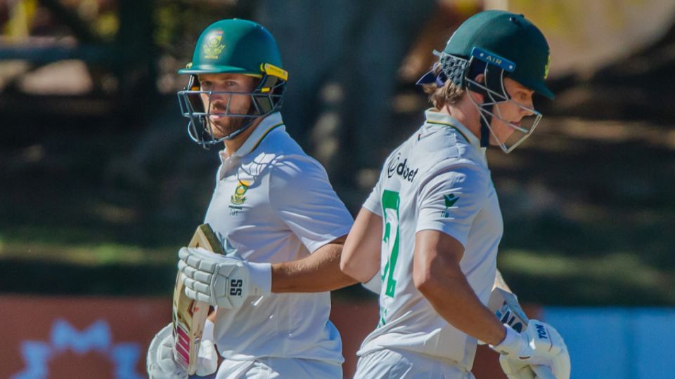 Wiaan Mulder and Dewald Brevis added 88 off just 94 balls for the fifth wicket, Zimbabwe vs South Africa, 2nd Test, 2nd day, Bulawayo, July 7, 2025