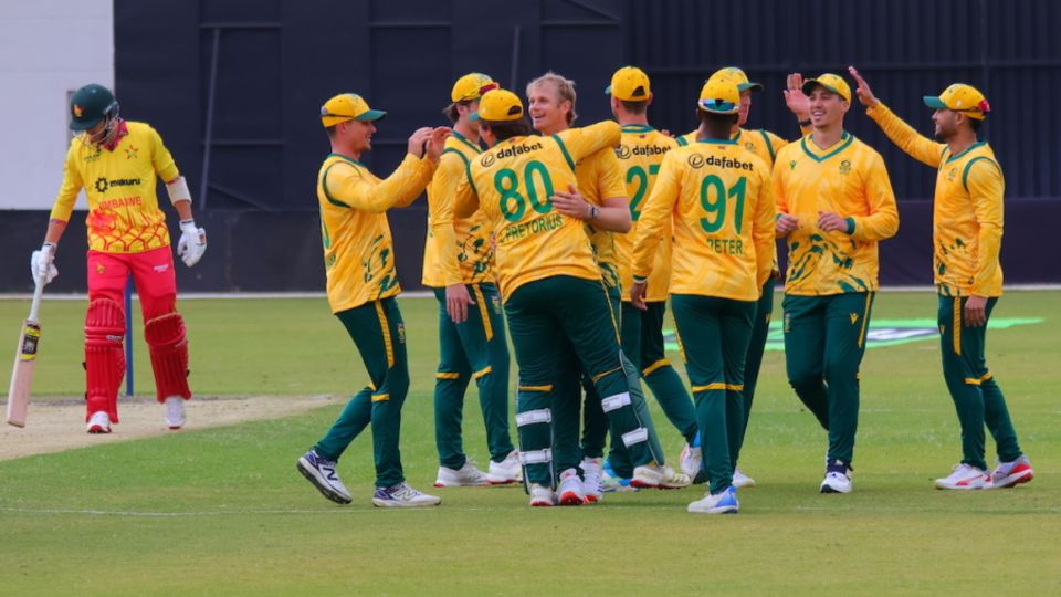 Corbin Bosch picked up the first two wickets, Zimbabwe vs South Africa, Men's T20I tri-series, Harare, July 20, 2025