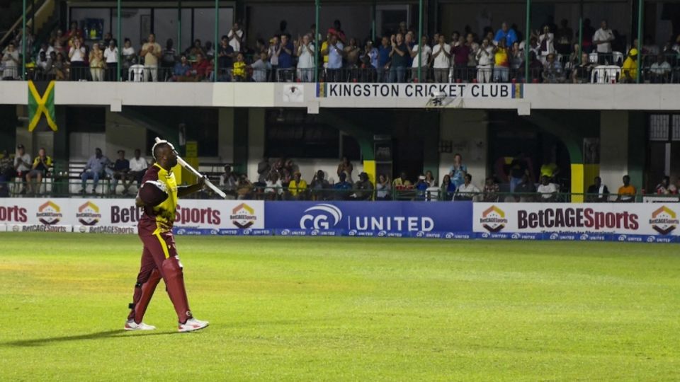 One last time for the West Indies - Andre Russell walks back, West Indies vs Australia, 2nd T20I, Kingston, July 22, 2025