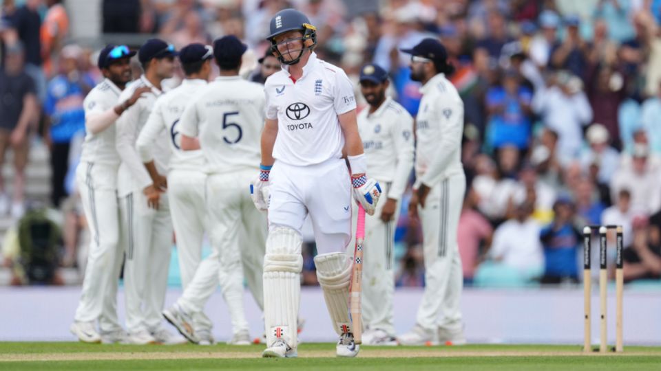 Ollie Pope fell in the 20s in both innings, England vs India, 5th Test, The Oval, 4th day, August 3, 2025