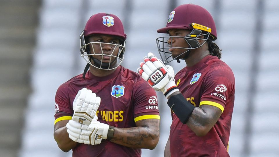 Evin Lewis and Keacy Carty's 77-run stand got West Indies flowing despite losing an early wicket, West Indies vs Pakistan, 1st ODI, Tarouba, August 9, 2025