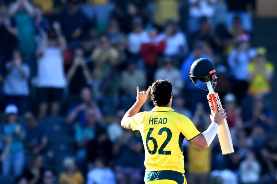Travis Head celebrates his 80-ball century, Australia vs South Africa, 3rd ODI, Mackay, August 24, 2025