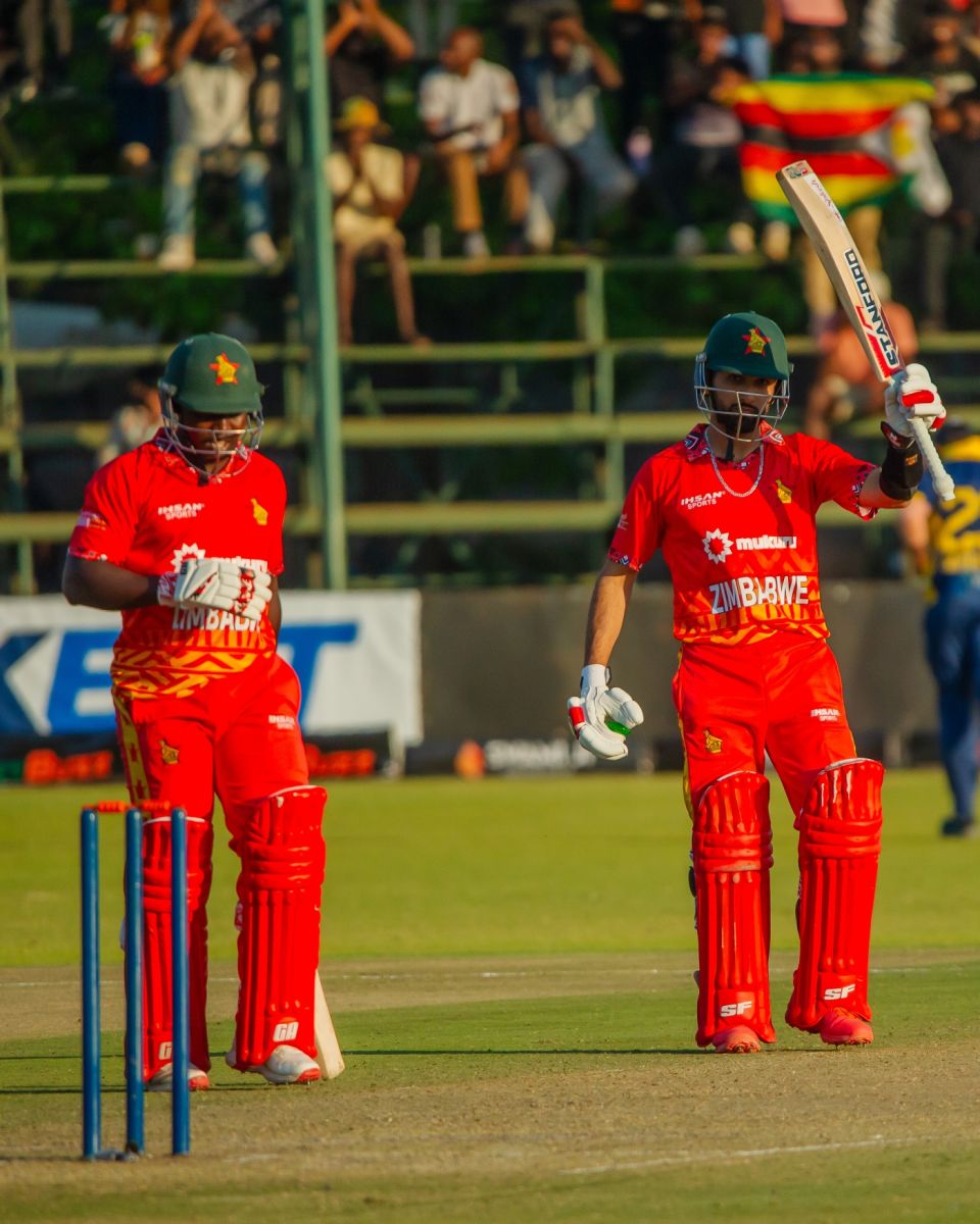 Tony Munyonga and Sikandar Raza put on a century stand for the sixth wicket, Zimbabwe vs Sri Lanka, 1st ODI, Harare, August 29, 2025