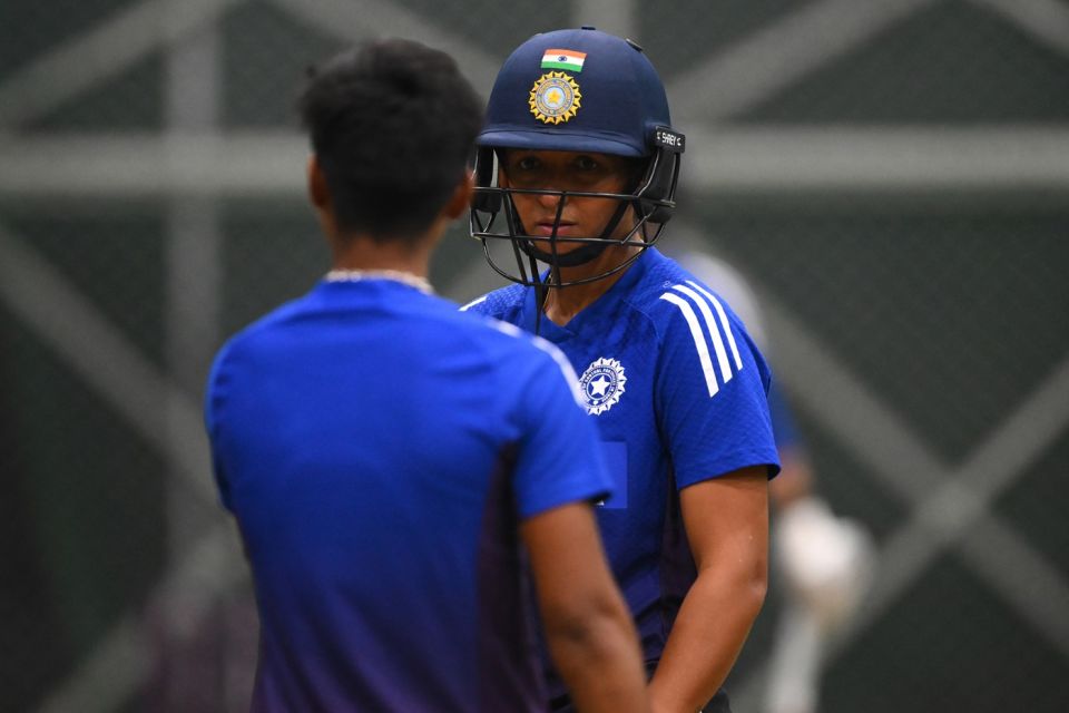 Harmanpreet Kaur looks on at the training, India vs England, Women's ODI World Cup, Indore, October 17, 2025