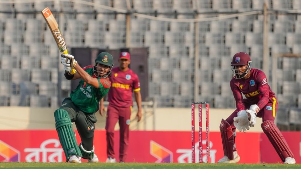 Soumya Sarkar was the best of the Bangladesh batters on show, Bangladesh vs West Indies, 2nd ODI, Dhaka, October 21, 2025