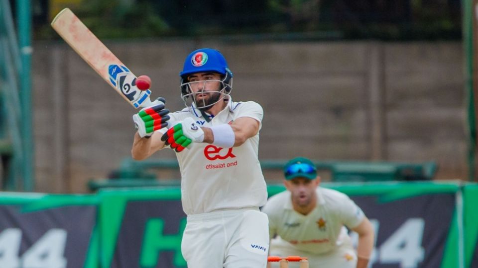 Ibrahim Zadran pulls across the line, Zimbabwe vs Afghanistan, one-off Test, Harare, 3rd day, October 22, 2025